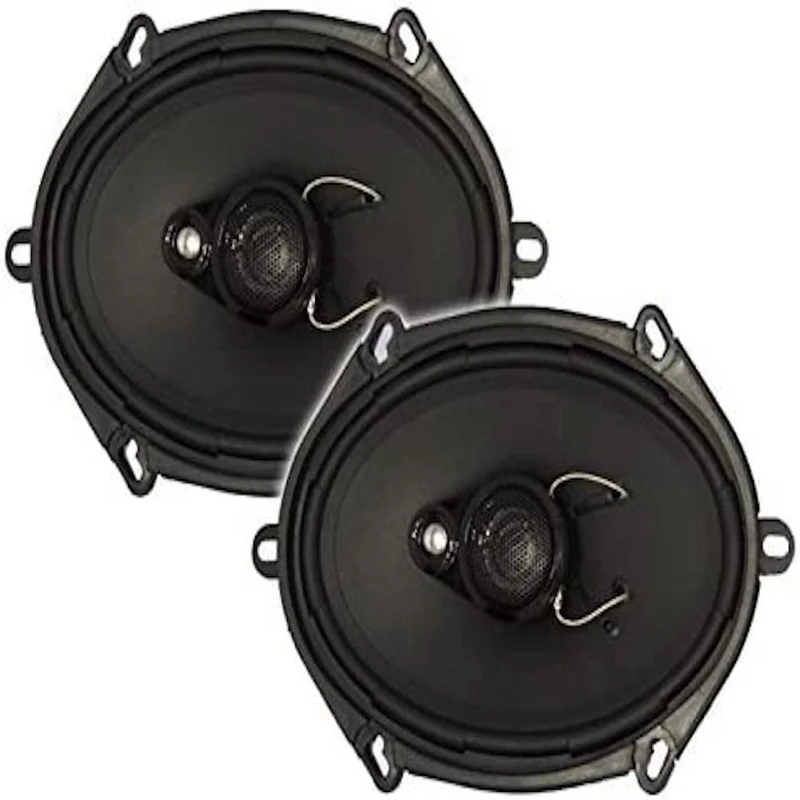 In Phase Car Audio SXT5735 Speaker - 5x7 Inch Oval, 260W, 3-Way Coaxial Shallow-Mount Speaker (2 x Speakers)