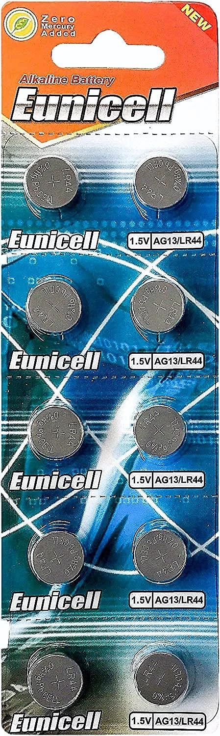 10 x Eunicell AG13 LR44 L1154 357 A76 SR44 G13 Button Cell Batteries