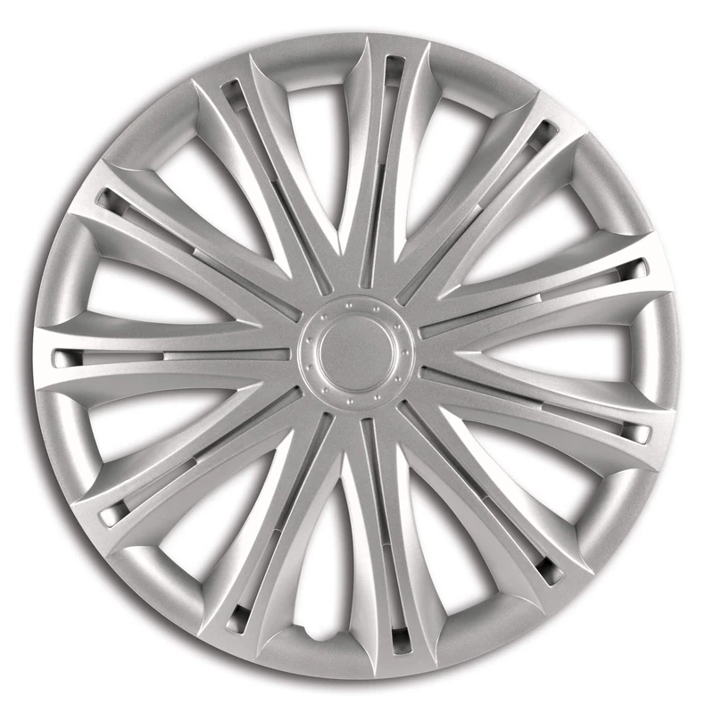 CAR+ VNJ3715 ABS Alabama Wheel Top 4-Piece Set, 15-inch, Silver