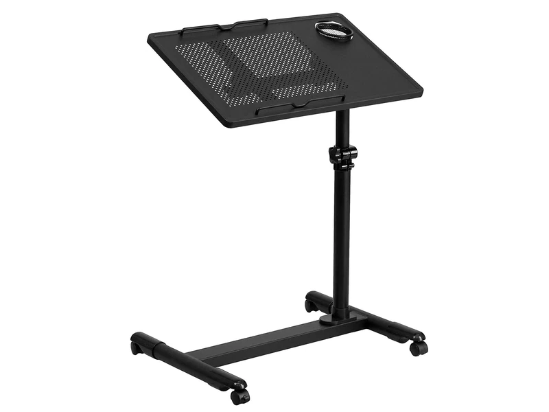 Flash Furniture Macon Black Adjustable Height Steel Mobile Computer Desk