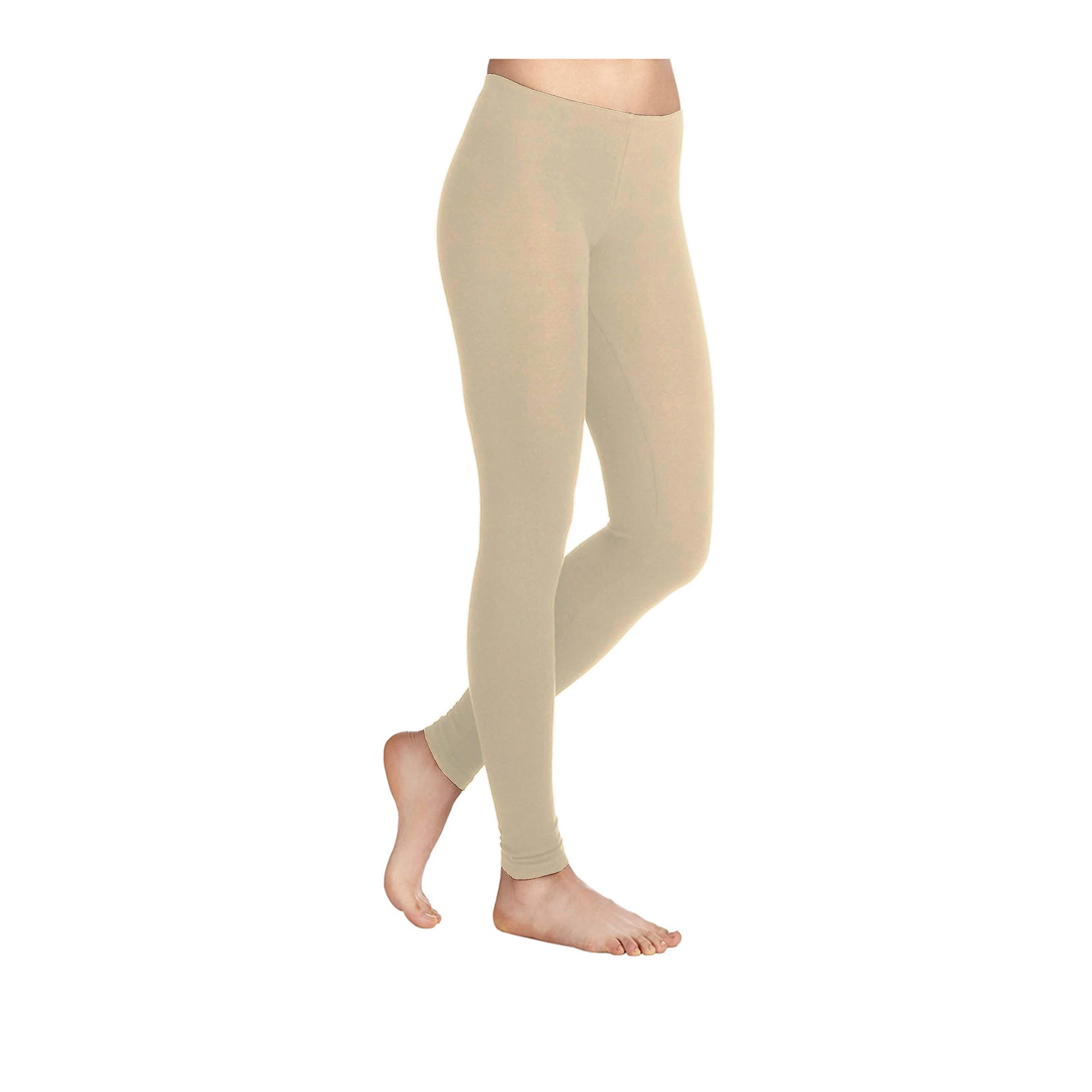 Missloved Plain Stretchy Viscose Lycra Leggings - XL to fit UK 16-18 - Beige