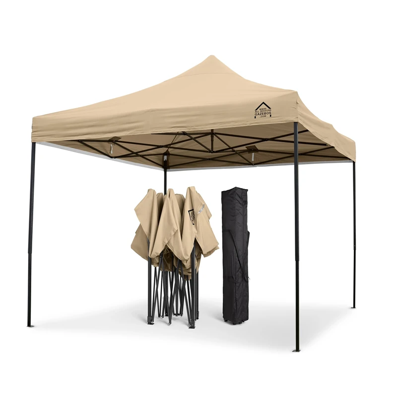 All Seasons Gazebos 3x3m Heavy Duty Fully Waterproof Pop up Gazebo With Accessory Pack - Beige