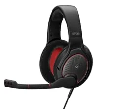 EPOS I Sennheiser GAME ONE Gaming Headset, Open Acoustic, Noise-canceling mic, Flip-To-Mute, XXL plush velvet ear pads, compatible with PC, Mac, Xbox One, PS4, Nintendo Switch, and Smartphone - Black.