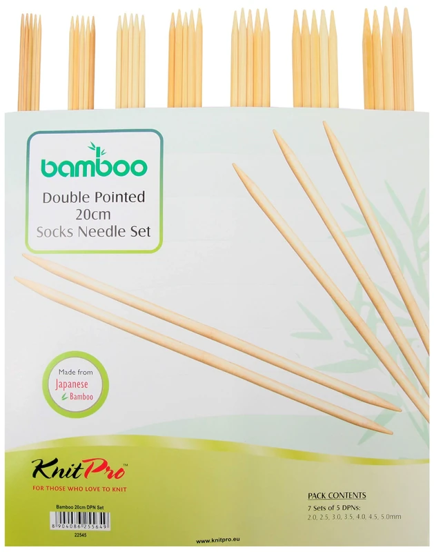 KnitPro - Bamboo Double Pointed (20cm, 2-5mm) Sock Needle Set - 1 Unit