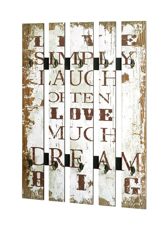 HAKU Möbel Wardrobe Motif, Vintage, Mdf, Metal - Size: W 70 cm X H 100 cm X D 9 cm, Style: Industrial