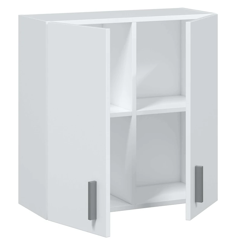 Habitdesign Multipurpose Hanging Cabinet, Finished in White Color, Measurements: 59 cm (Width) x 60 cm (Height) x 26.5 cm (Depth)