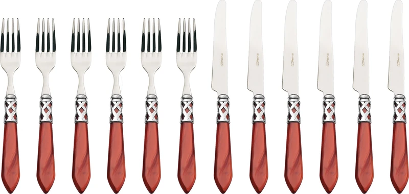 BUGATTI ALC3M-S4280 Aladdin 12-Piece Cutlery Set Dessert Steel/ABS Bordeaux 36 x 26 x 4 cm
