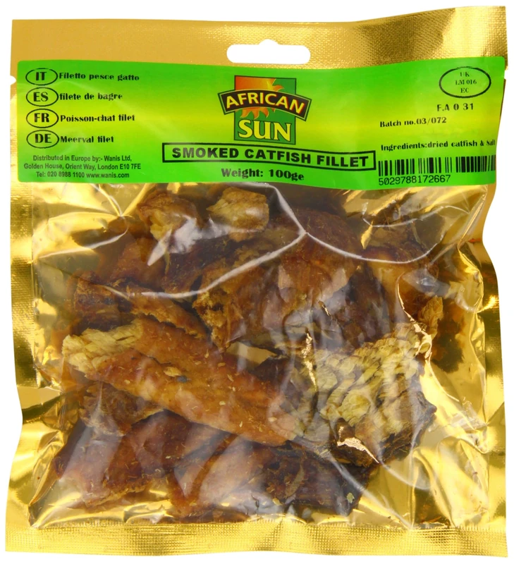 African Sun Smoked Catfish Fillet 100 g (Pack of 10)