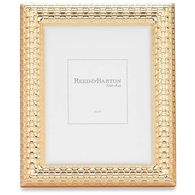 Reed & Barton Watchband Satin Gold 5" X 7" Photo Frame, 5x7 - Image 1