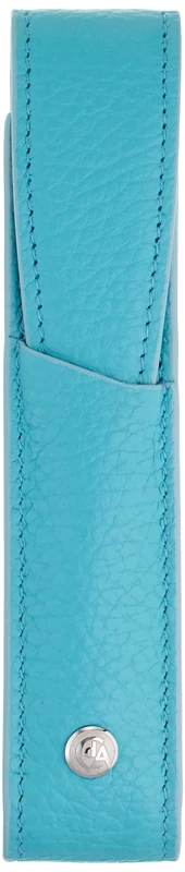 Caran d'Ache Leman Leather Single Pen Case - Turquoise, CD6201.171