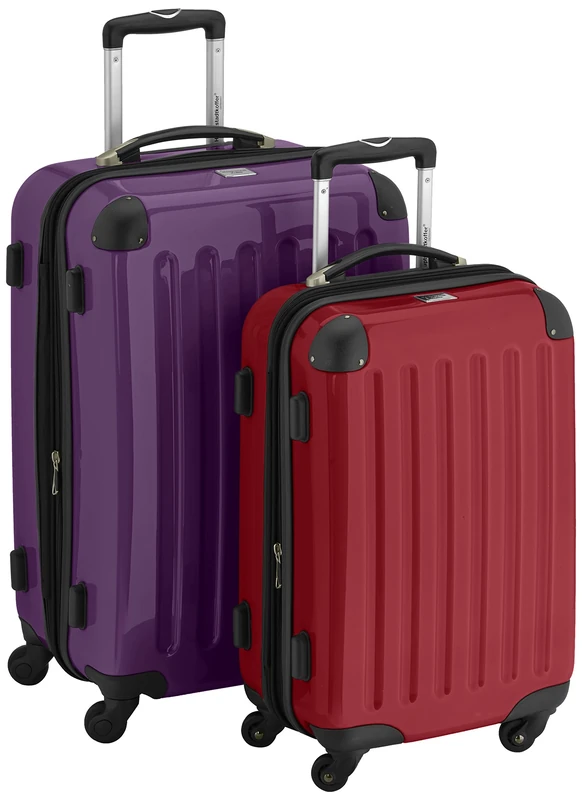 Hauptstadtkoffer® · Two-Piece Hard-Side suitcases Set high Gloss · Cabin Luggage 45 Liter (55 x 35 x 20 cm) + Suitcase 87 Liter (63 x 42 x 28 cm) · Combination Lock (Aubergine-red) - Image 1