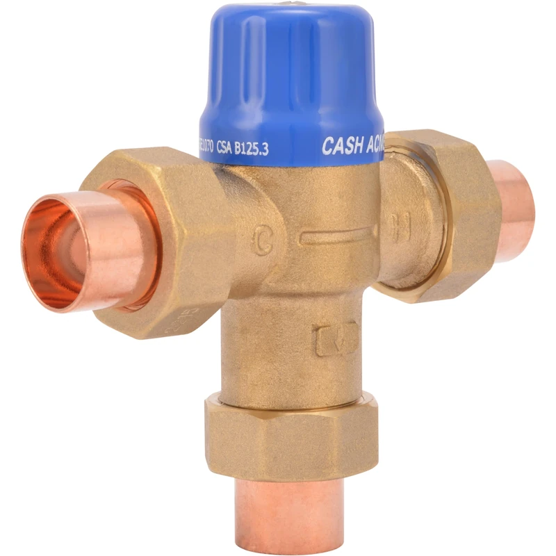 Cash Acme 24502 Thermostatic Mixing Valve, Bronze, 3/4 in