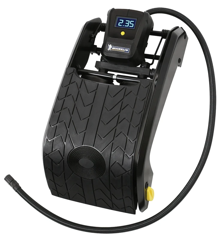 Michelin Double Piston Foot Pump with Digital Pressure Gauge, Black