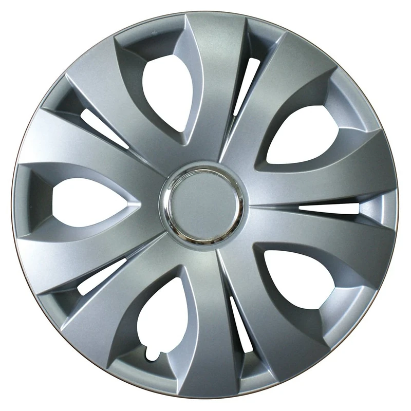 Cora 40147 4 Aluminium-Effect Top Ring Hub Caps, 17 Inches