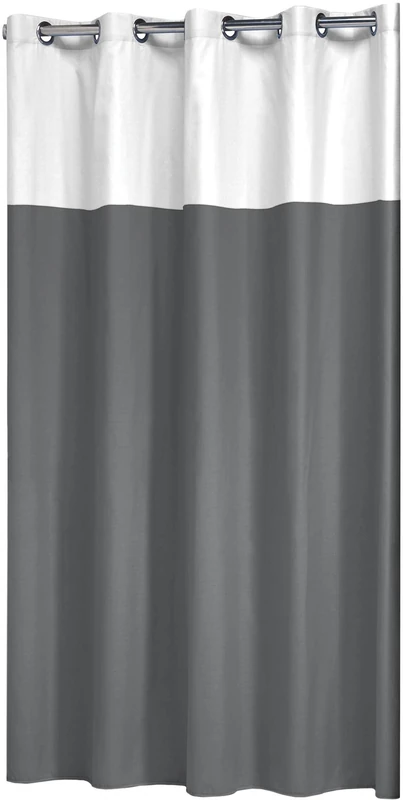 Sealskin Double Shower Curtain, Polyester, Cotton, Grey, 180 x 200 cm