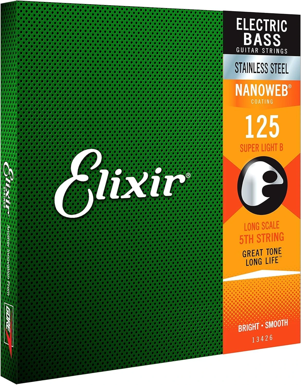 Elixir, Nanoweb Stainless Steel Single Bass String.125 (13426)