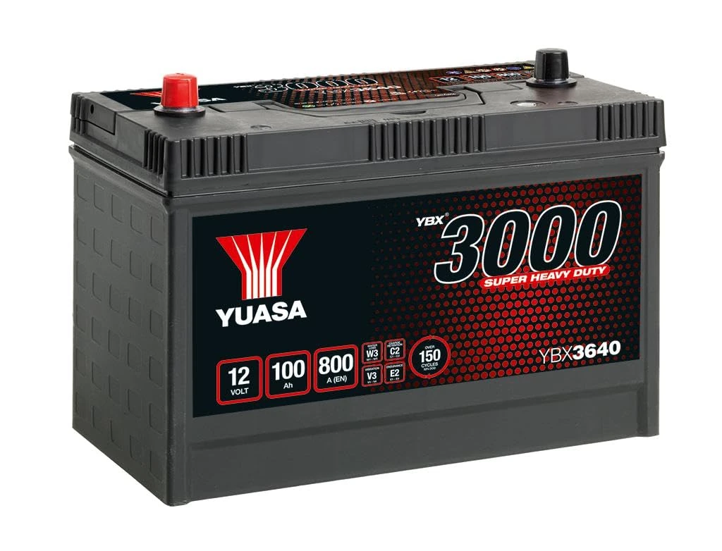 Yuasa YBX3640-100 12V 100Ah 800CCA Super Heavy Duty Sealed Maintenance Free Commercial Vehicle Battery