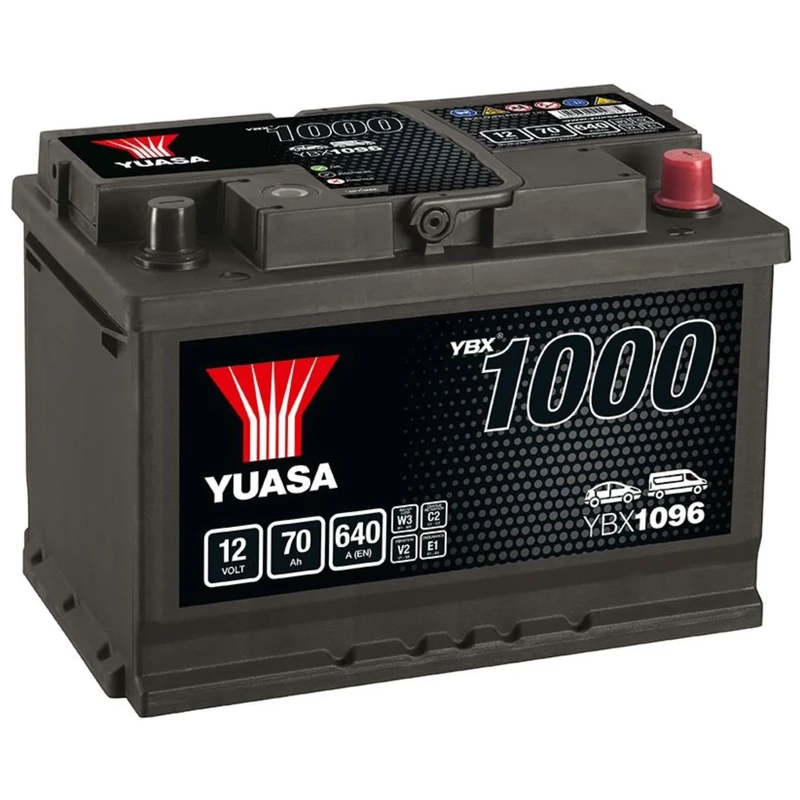 Yuasa YBX1096 12V 70Ah 640CCA Sealed Maintenance Free High Performance Car Battery