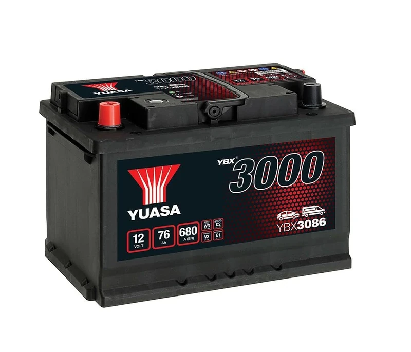 Yuasa YBX3086 12V 76Ah 680CCA Sealed Maintenance Free High Performance Car Battery