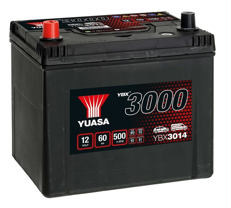 Yuasa YBX3014 12V 60Ah 450CCA Sealed Maintenance Free High Performance Car Battery