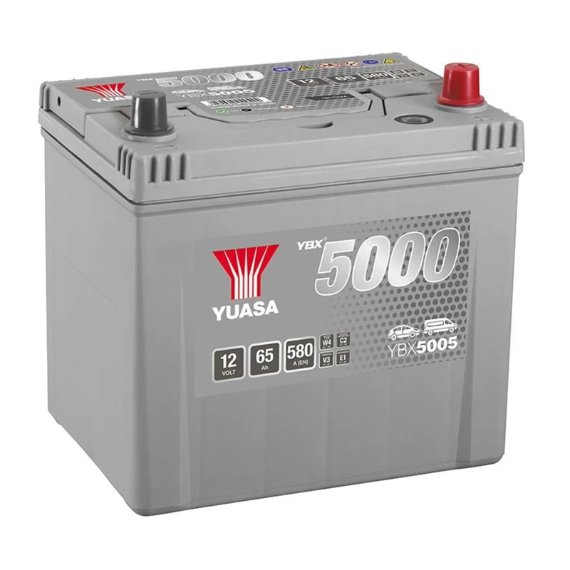 Yuasa YBX5005 12V 65Ah 550CCA Silver Sealed Maintenance Free High Performance Car Battery