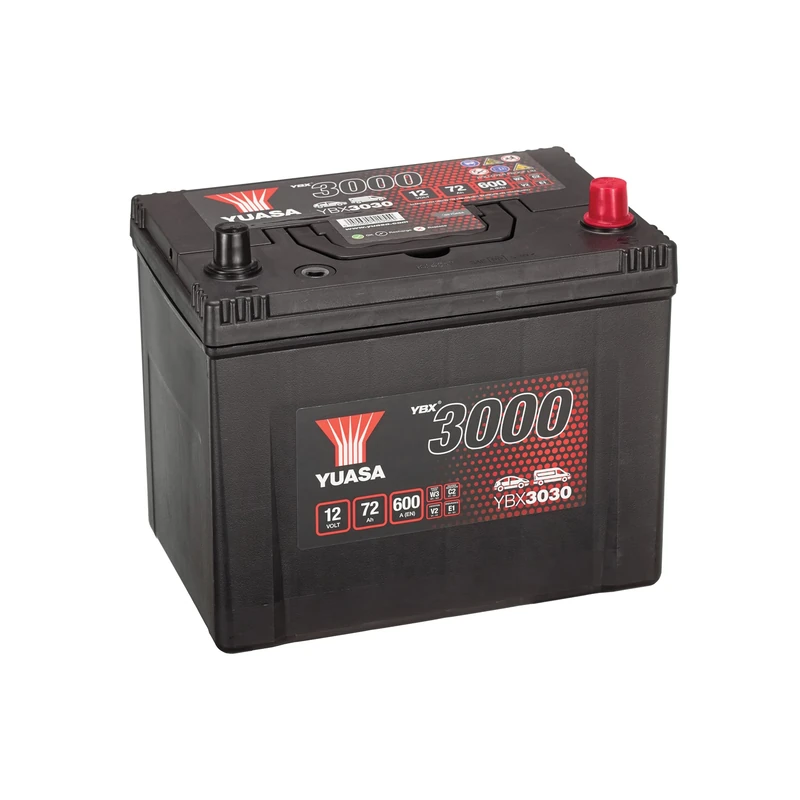 Yuasa YBX3030 12V 72Ah 630CCA Sealed Maintenance Free High Performance Car Battery