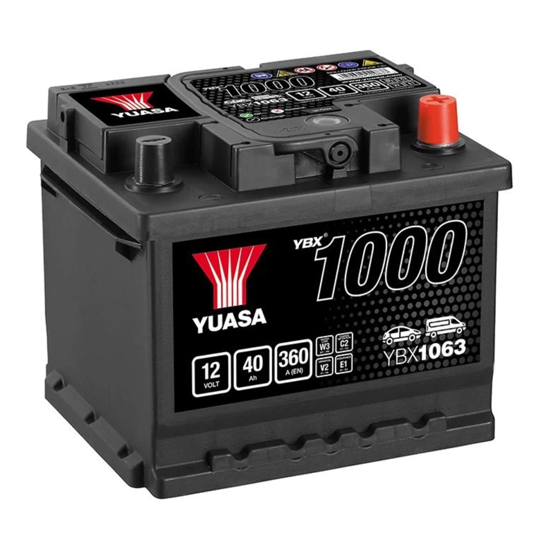 Yuasa YBX1063 12V 40Ah 350CCA Sealed Maintenance Free High Performance Car Battery