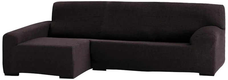 Eysa 240 cm Polyester Acrylic Elastomer Left Teide Elastic Chaisse Longue, Brown