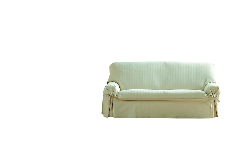 Eysa 2 Squares 100 Percent Cotton Paola Universal/Non-Elastic Sofa Cover, Beige