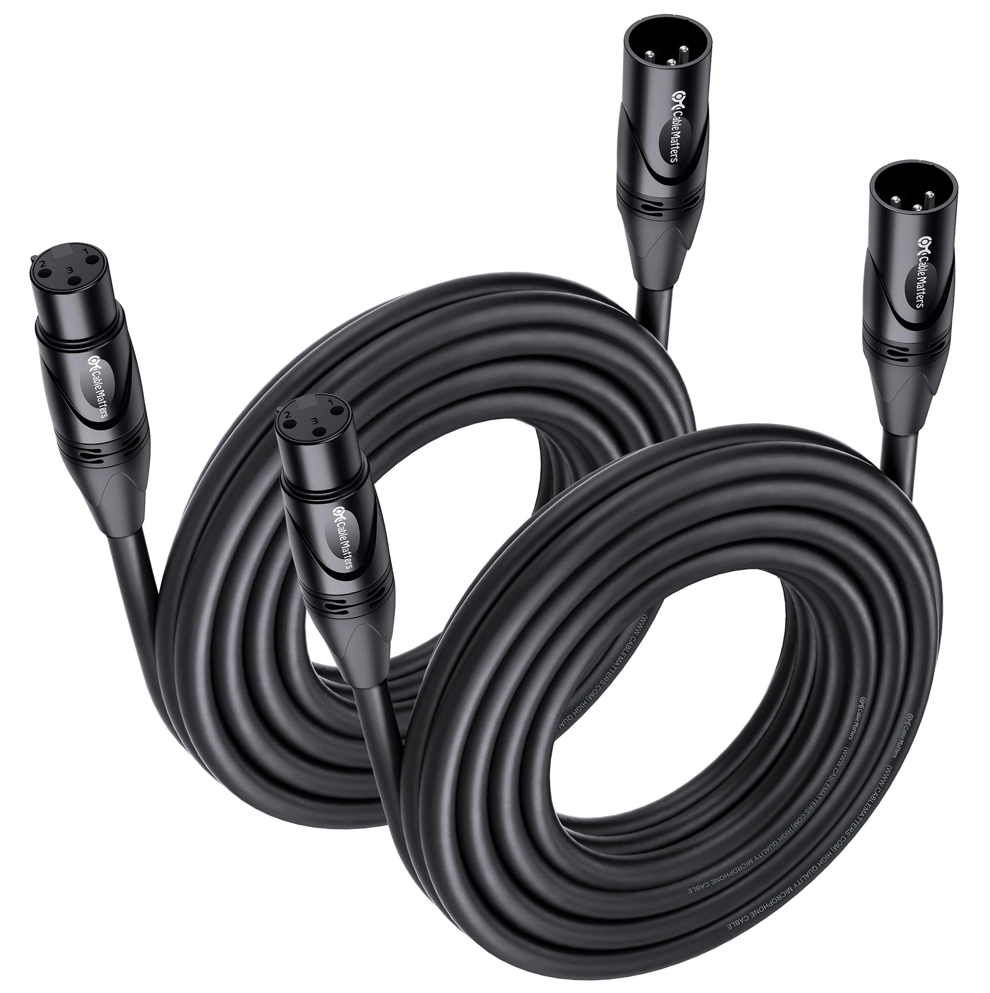 Cable Matters2-Pack, 20 Ft Male to Female XLR Microphone Cable
