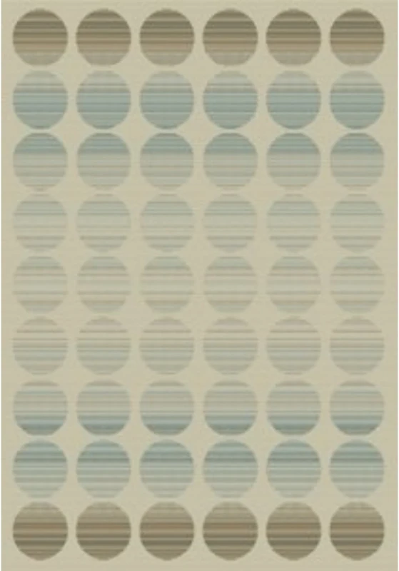 ASPECT Fade Polka Indoor/Outdoor Dots Rug-Blue & Brown Mixed Dots/160x230cm, Polypropylene, Beige, 160 x 230 cm