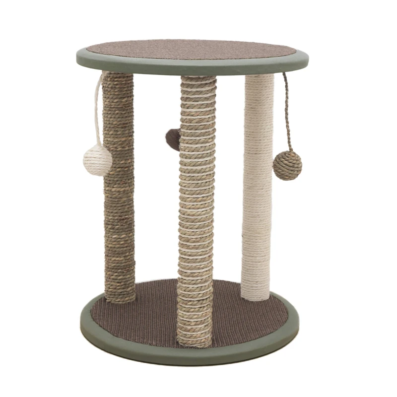 Rosewood Zurich Cat Scratching Post, Cat Tree, 45cm Tall with 3 Posts for Multi-Pet Play, Includes 3 Hanging Ball Toys, Durable & Engaging Scratching Post for Cats