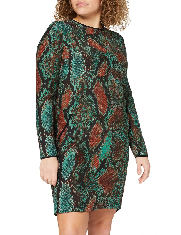 Fenn Wright Manson Women's Alana Column Animal Print 3/4 Sleeve Dress, Green (Multi), Size 14 - Image 1