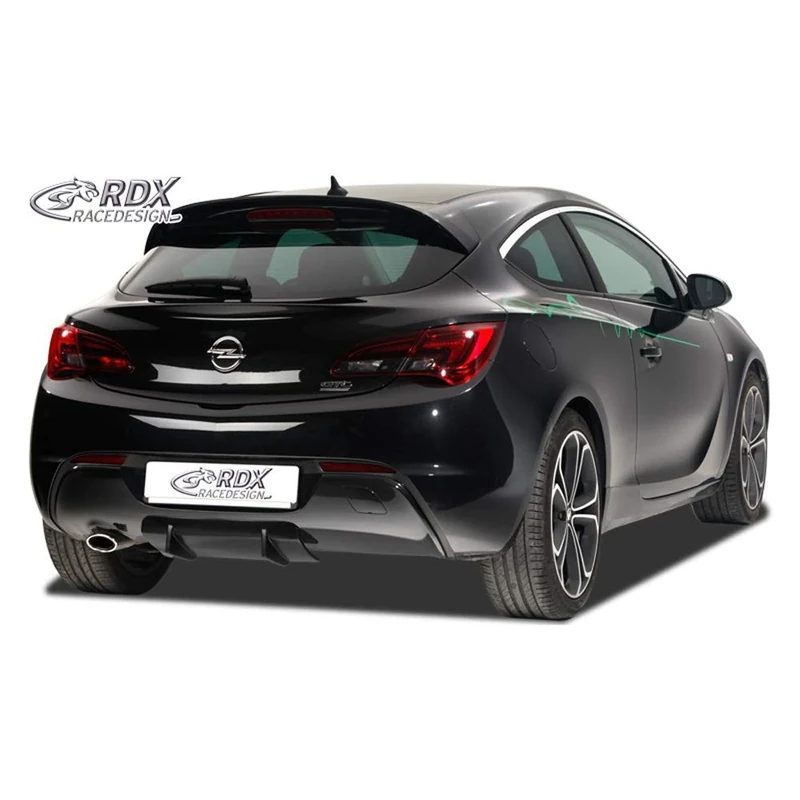 RDX Racedesign Rear bumper skirt 'Diffusor U-Diff' compatible with Opel Astra J GTC 2009-2015 incl. OPC-Line (PU)