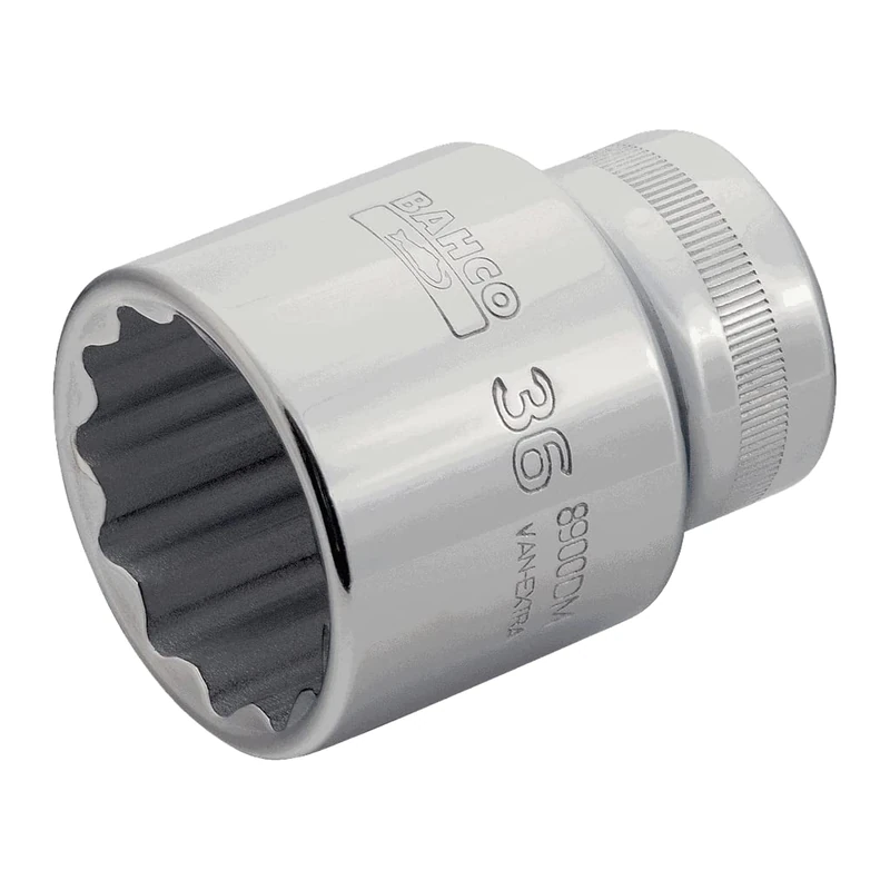 Bahco 8900DM-36 Standard Length Socket, Silver, 3/4-Inch Bi-Hex 36 mm