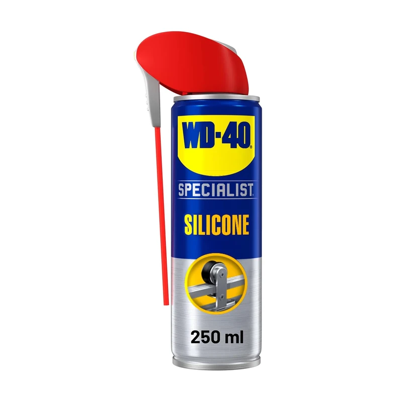 WD-40 Specialist Silicone Spray Lubricant 250ml Can - Versatile All-Weather Protection for Extended Tool Life, Repels Moisture, Dust, and Grime - Smart Straw Applicator Included