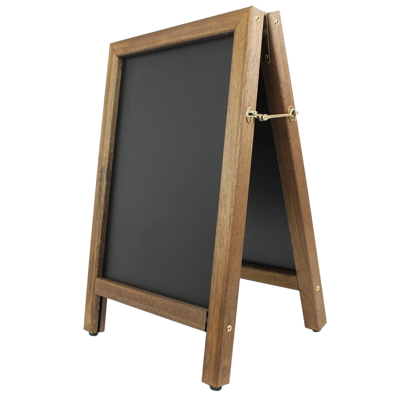 Chalkboards UK Premium Easytoclean Hardwood A-Board, Wood, Dark Oak, 76 x 48 x 5 cm