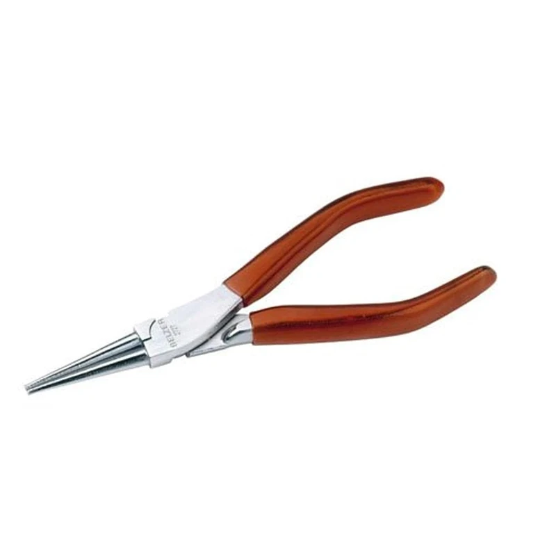 Bahco 2727 Round Nose Pliers with Short Tips, Red/Silver, 140 mm