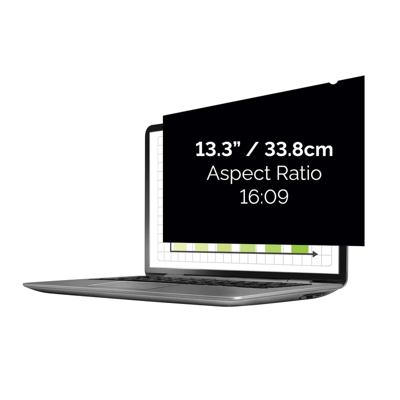 Fellowes PrivaScreen™ Black Out Privacy Filter Anti Glare Screen Protector for Laptop 13.3" Inches (16:9 Aspect Ratio) 295 x 165mm - Easy Attach & Removal with Quick Reveal Tabs - Image 1