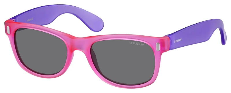 Polaroid Kids' P0115 Rectangular Sunglasses, Purple (Violet Pink Fluo/Grey Polarized), 46