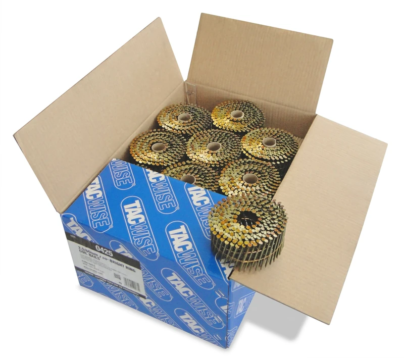 Tacwise 0425 Bright Flat Top Coil Nails, 2.5/60 mm, 16° Inclined, 9000