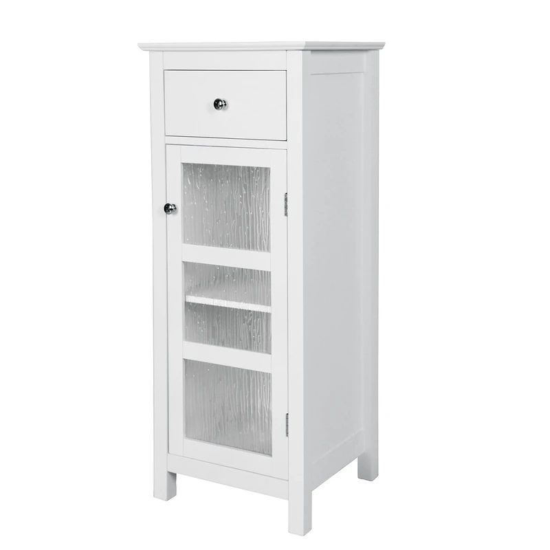 Elegant Home Fashions Bathroom Connor Floor Cabinet with 1 Door & Drawer White ELG-579