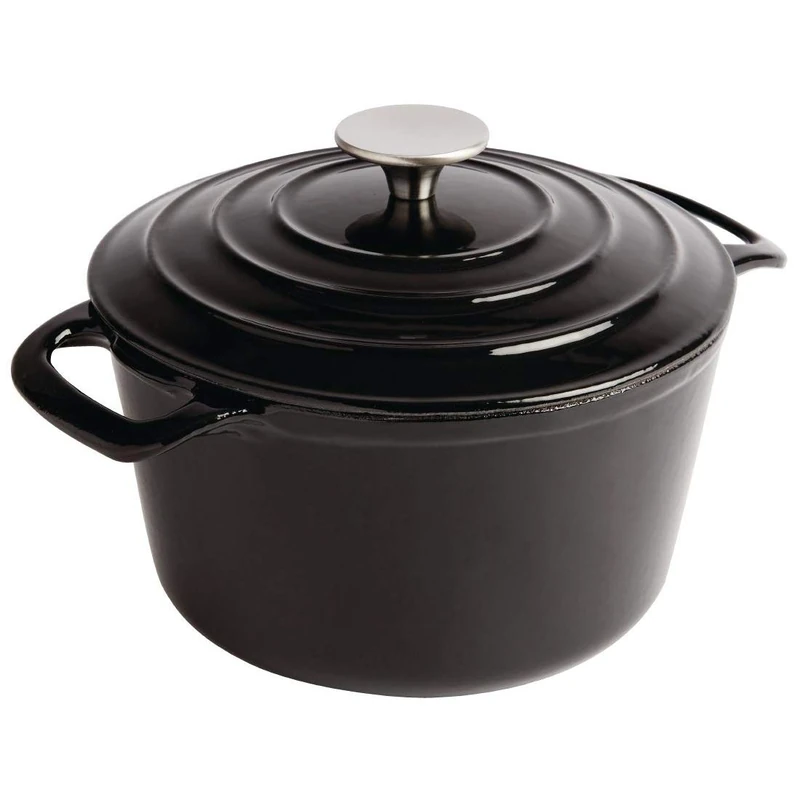 Vogue Round Casserole Black - 205mm 3 1/5Ltr 108fl oz