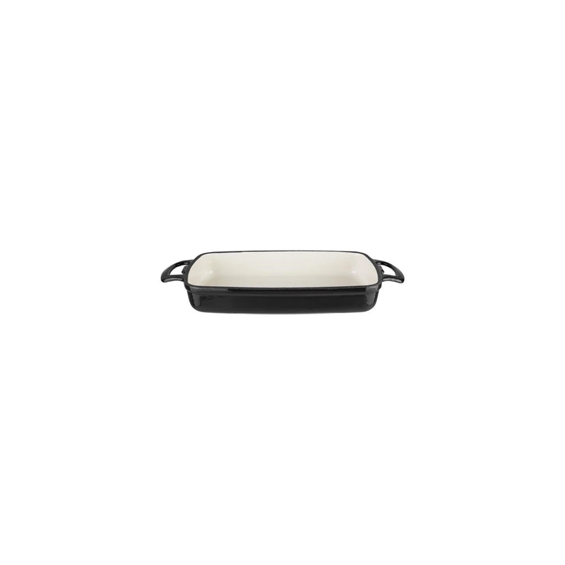 Vogue Rectangular Cast Iron Dish 1.8 Litre, Black, Size: 40(H) x 370(W) x 217(D)mm, Enamelled Base, Non-Stick When Seasoned, Induction Compatible, GH323