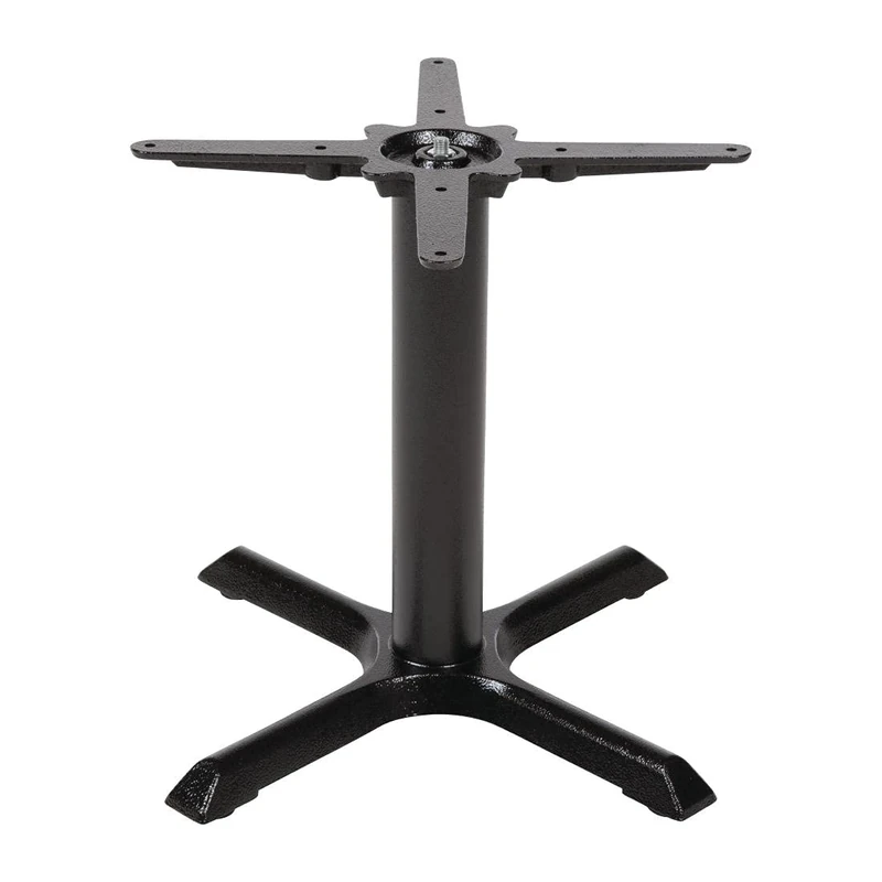 Bolero Black Coffee Height Table Base - Cast Iron, Adjustable Feet, Easy-Assembly Suitable for Indoor and Outdoor GH445
