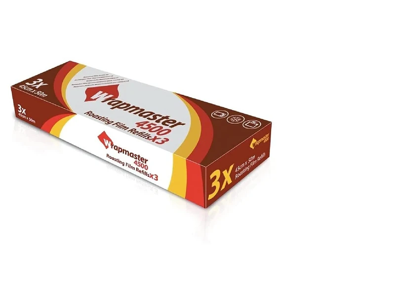 Wrapmaster Cooking Film Roll 450(W)mmx 50(L)m. Pack quantity: 3