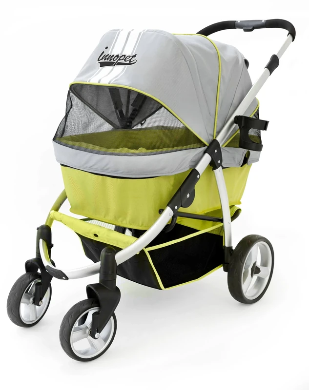 Pet Stroller, IPS-06/Green, dog carrier, trolley, Trailer, Innopet, Buggy Retro. Foldable pet buggy, pushchair, pram for dogs and cats