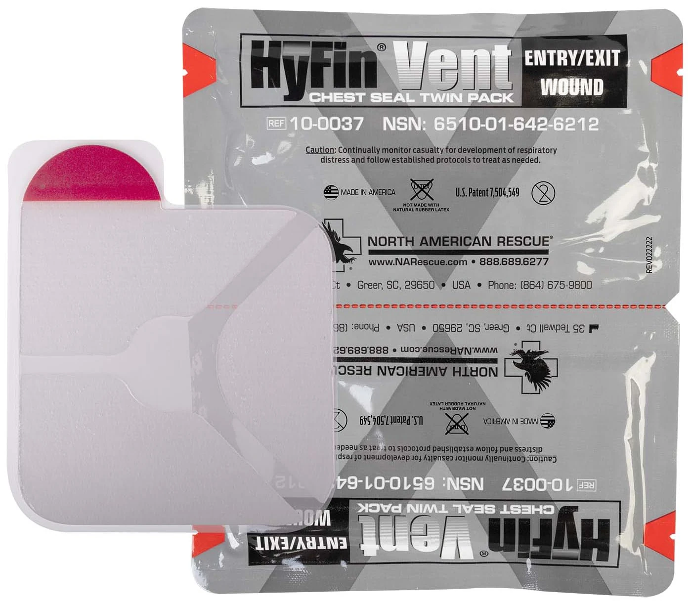 North American Rescue Hyfin Vent Chest Seal, 2 Count Original Version