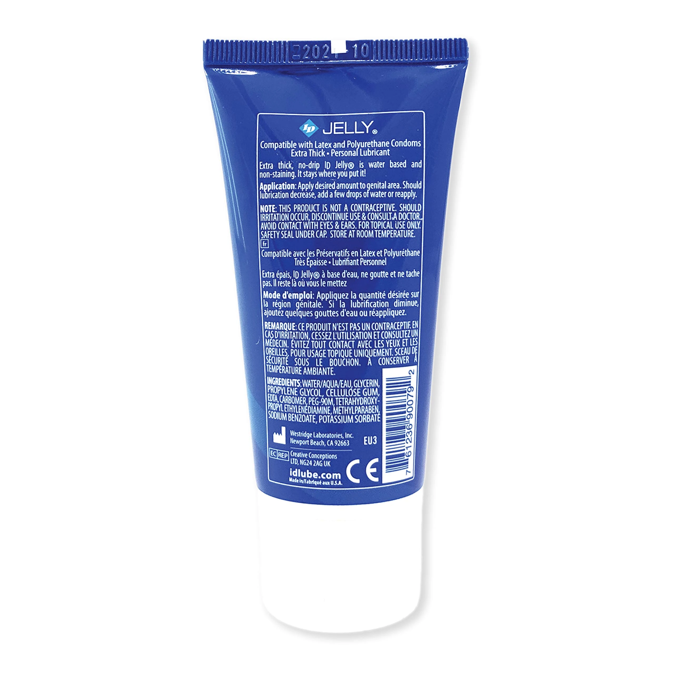 ID Jelly Extra Thick Water Based Lubricant Travel Tube 60 ml