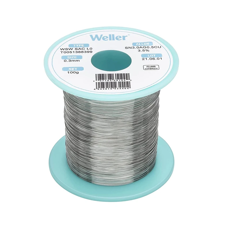 Weller WSW SAC L0 (T0051386799) Lead Free Solder Wire, Ø 1.2mm, Alloy Sn96.5Ag3.0Cu0.5, Flux content 3.5%, 500g
